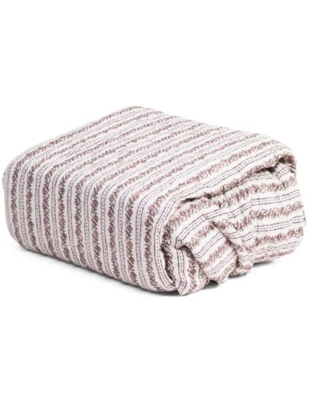 Rachel Zoe Cotton Quilt in Dusty Rose and White